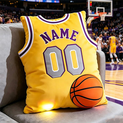 Custom Name and Number Basketball Jersey Pillow – Perfect Gift for Sports Fans