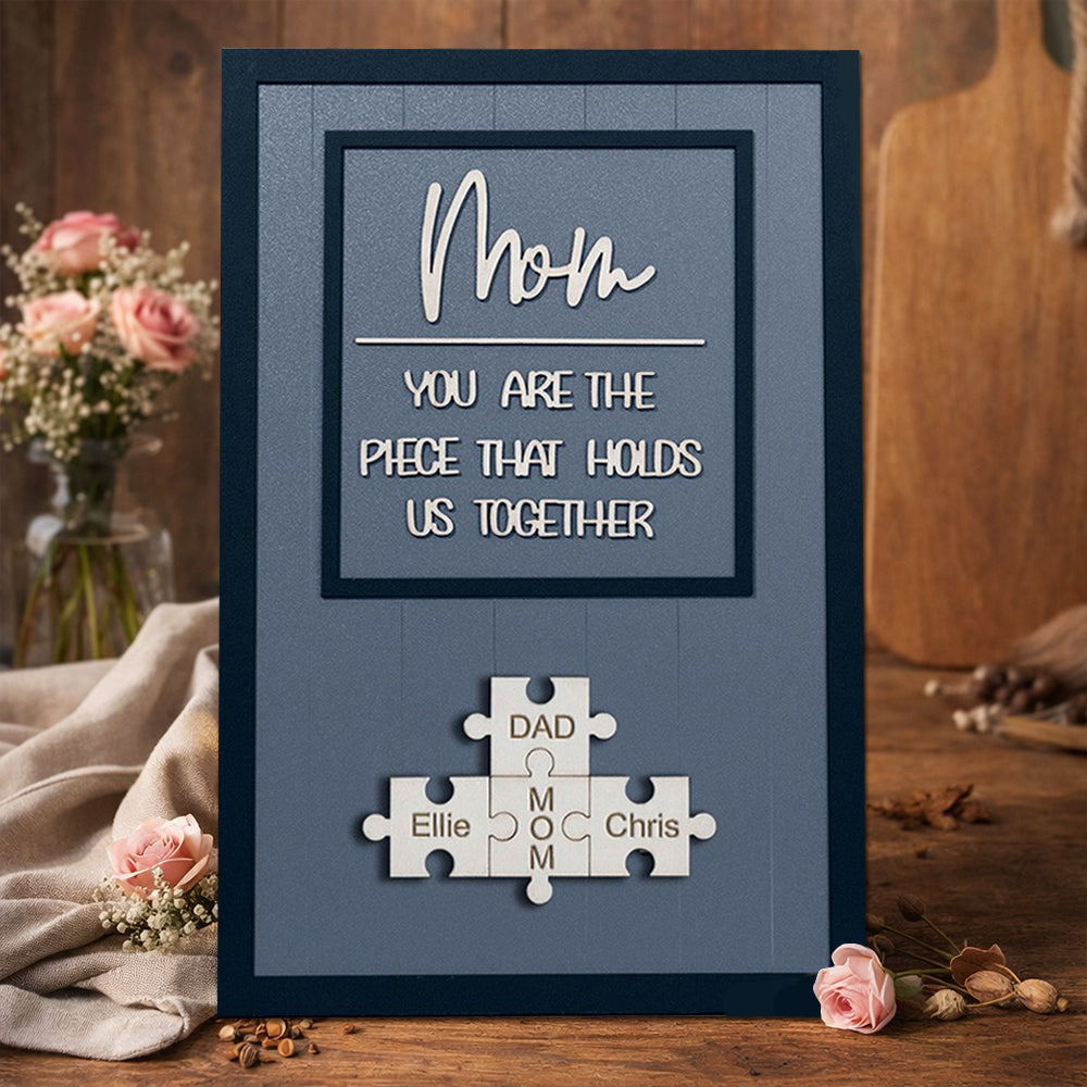 Custom Wooden Mom Puzzle Sign Gifts for Mom Grandma Mother's Day Gift Ideas