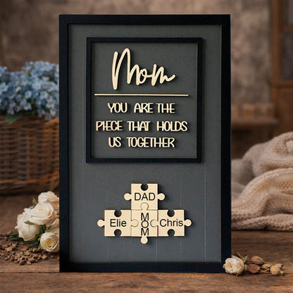 Custom Wooden Mom Puzzle Sign Gifts for Mom Grandma Mother's Day Gift Ideas