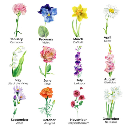 Personalized Mom's Garden Birth Month Flower Night Light With Kids Names Mother's Day Gift