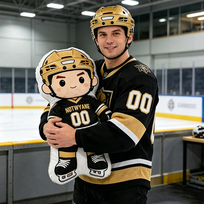 Personalized Hockey Player Pillow with Custom Jersey Number – Unique Gift for Players and Enthusiasts