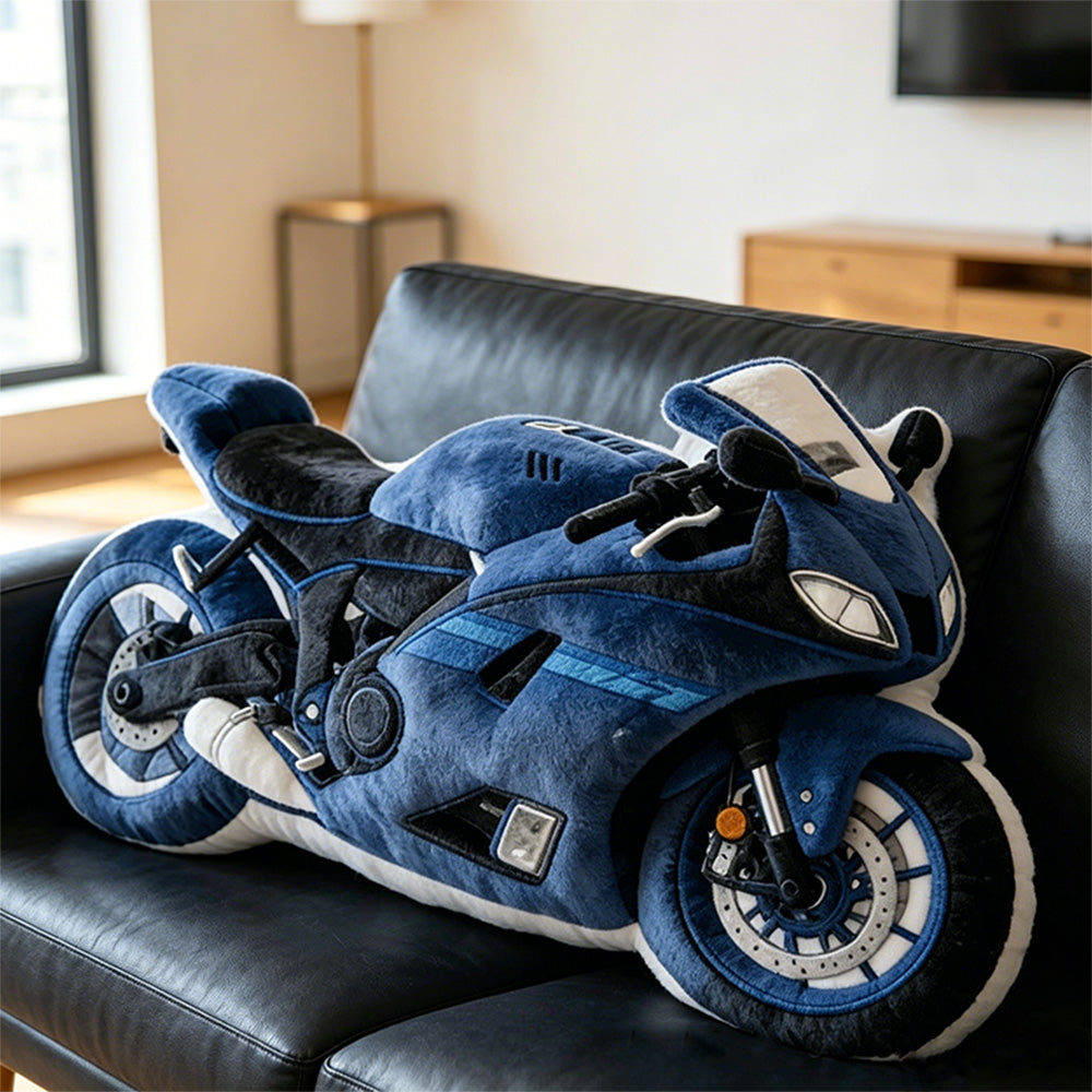 Custom Motorcycle Plush Pillow Personalized with Name – Perfect Gift for Biker Enthusiasts and Riders