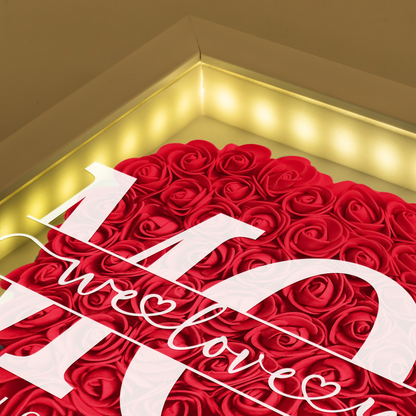 Personalized Flower Shadow Box With LED Light We Love You Mom Mother's Day Gift