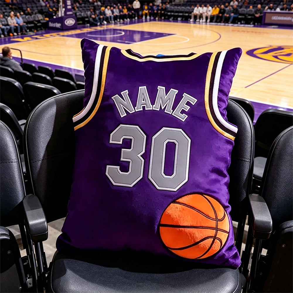 Custom Name and Number Basketball Jersey Pillow – Perfect Gift for Sports Fans