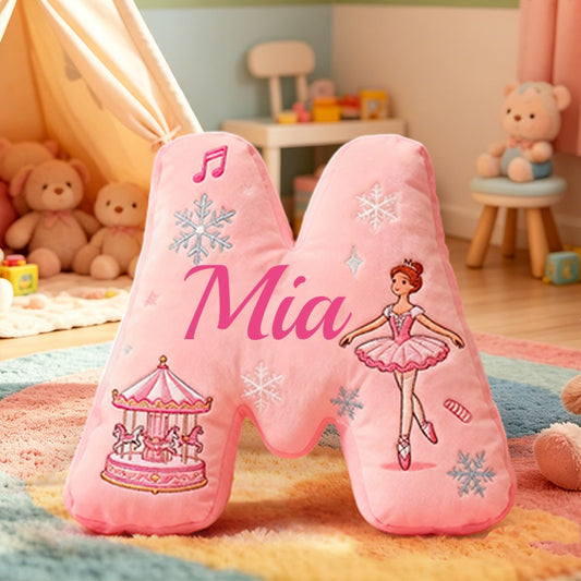 Personalized Colorful Letter Pillow with Custom Name, Cute 26 Alphabet Cushion, Soft Plush Gift for Kids, Christmas & Room Decor