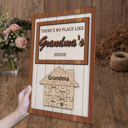 Personalized There's No Place Like Grandma's House Puzzle Sign Mother's Day Gift Ideas