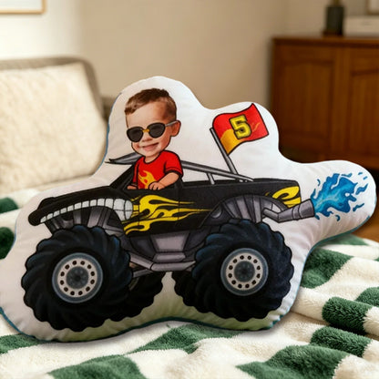 Personalized Racer Photo Pillow Custom Face 3D Print Car Shaped Cushion Gift for Racing Fans