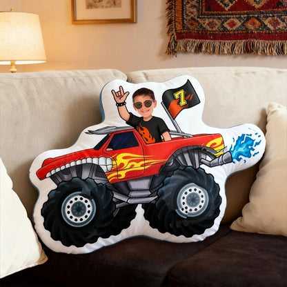 Personalized Racer Photo Pillow Custom Face 3D Print Car Shaped Cushion Gift for Racing Fans