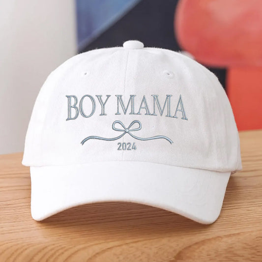 Personalized Boy Mama Bow Embroidered Baseball Cap Custom Mom Hat Mother’s Day Gift Ideas