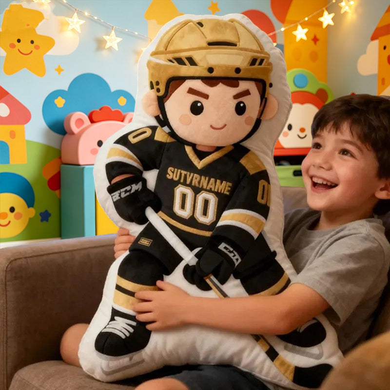 Personalized Ice Hockey Cushion with Custom Details – Perfect for Kids, Players, and Fans