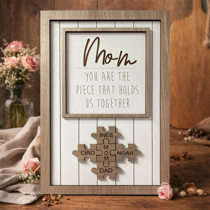 Personalized Wooden Mom Puzzle Name Sign Piece That Holds Us Together Gift Ideas for Mom Mother's Day Gifts