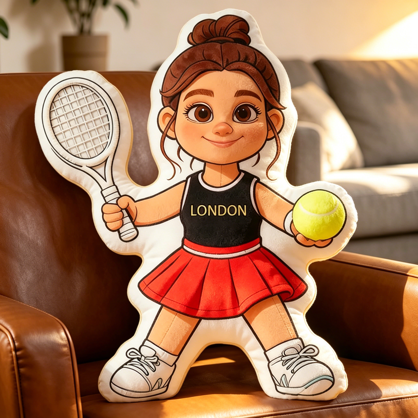 Personalized Tennis Player Girl Pillow – Custom 3D Print Cushion for Tennis Lovers
