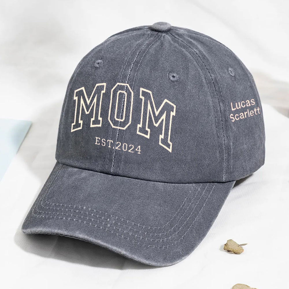 Personalized Mom Embroidered Baseball Cap Custom Mom Hat Mother’s Day Gift Ideas