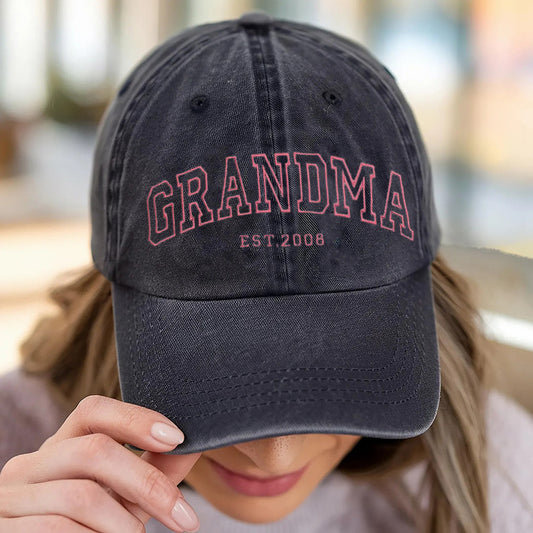 Personalized Embroidered Grandma Baseball Cap Custom Mom Hat Mother’s Day Gift Ideas