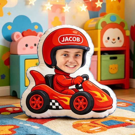 Personalized Go-Kart Pillow for Kids – Gift for Racing Fans