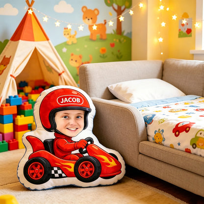 Personalized Go-Kart Pillow for Kids – Gift for Racing Fans