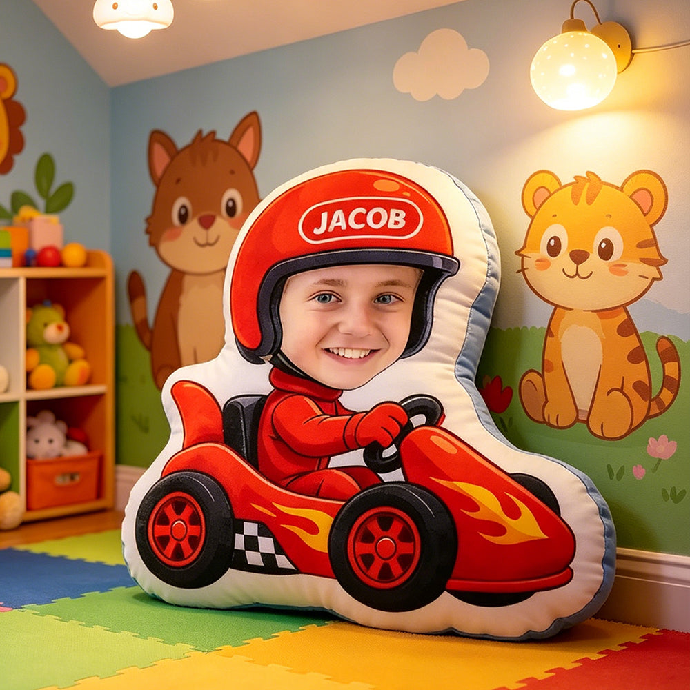 Personalized Go-Kart Pillow for Kids – Gift for Racing Fans