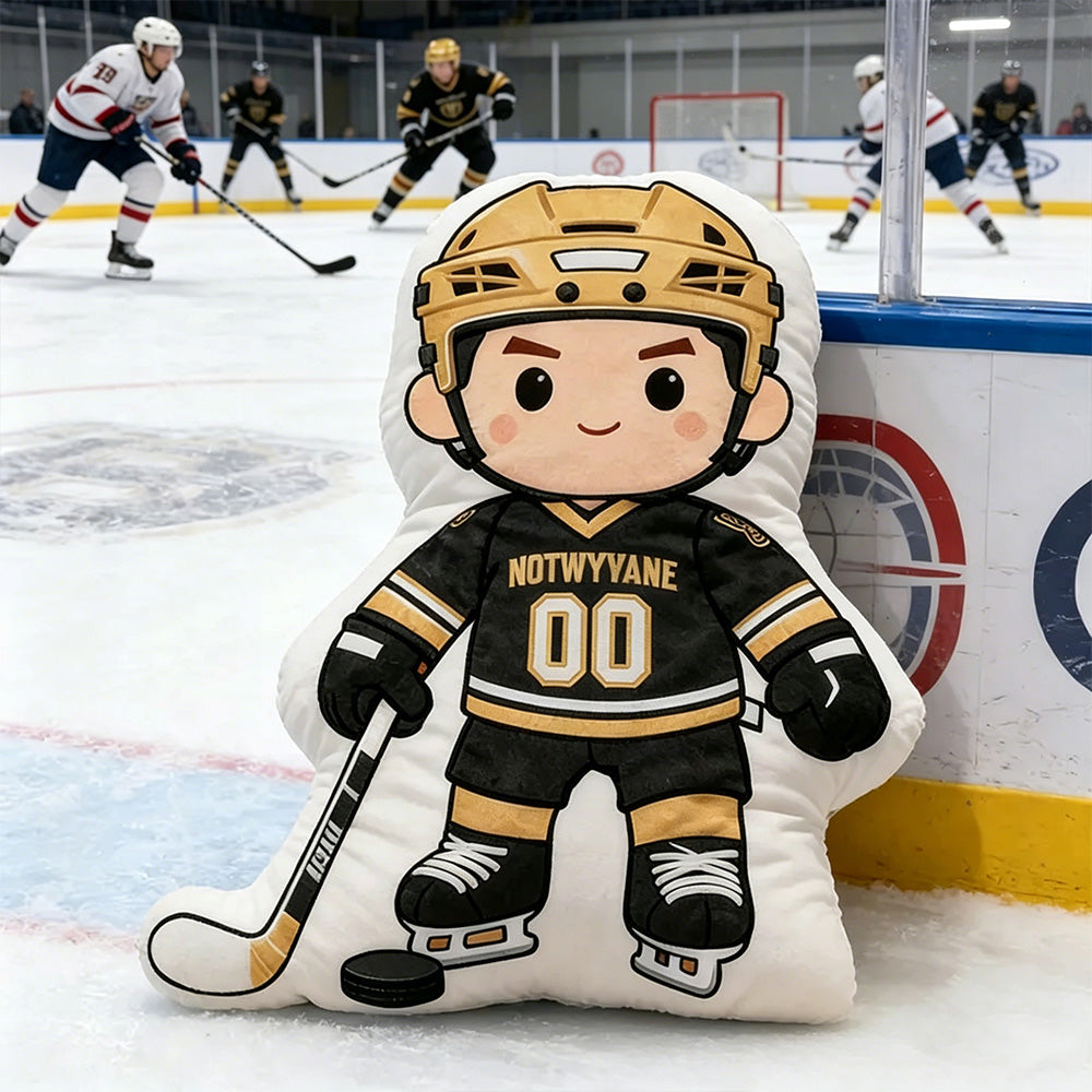 Personalized Hockey Player Pillow with Custom Jersey Number – Unique Gift for Players and Enthusiasts