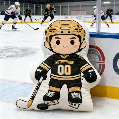 Personalized Hockey Player Pillow with Custom Jersey Number – Unique Gift for Players and Enthusiasts