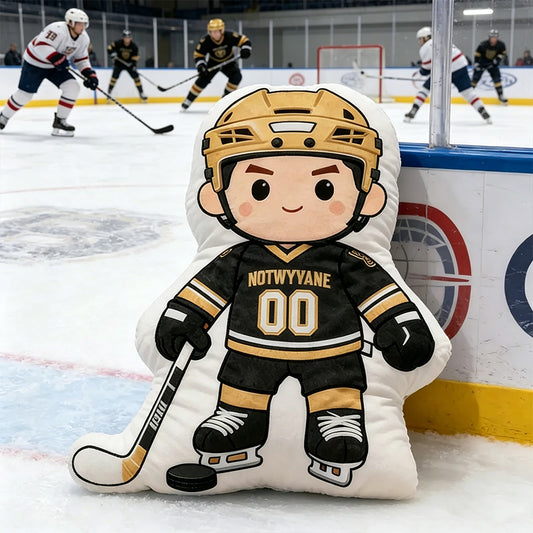 Personalized Hockey Player Pillow with Custom Jersey Number – Unique Gift for Players and Enthusiasts