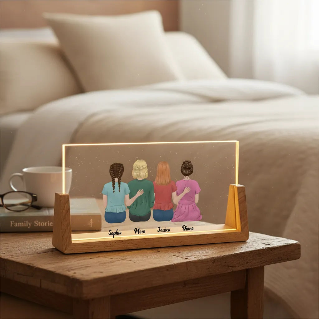 Personalized Mother & Daughter Forever Night Light With Kids Names Mother's Day Gift