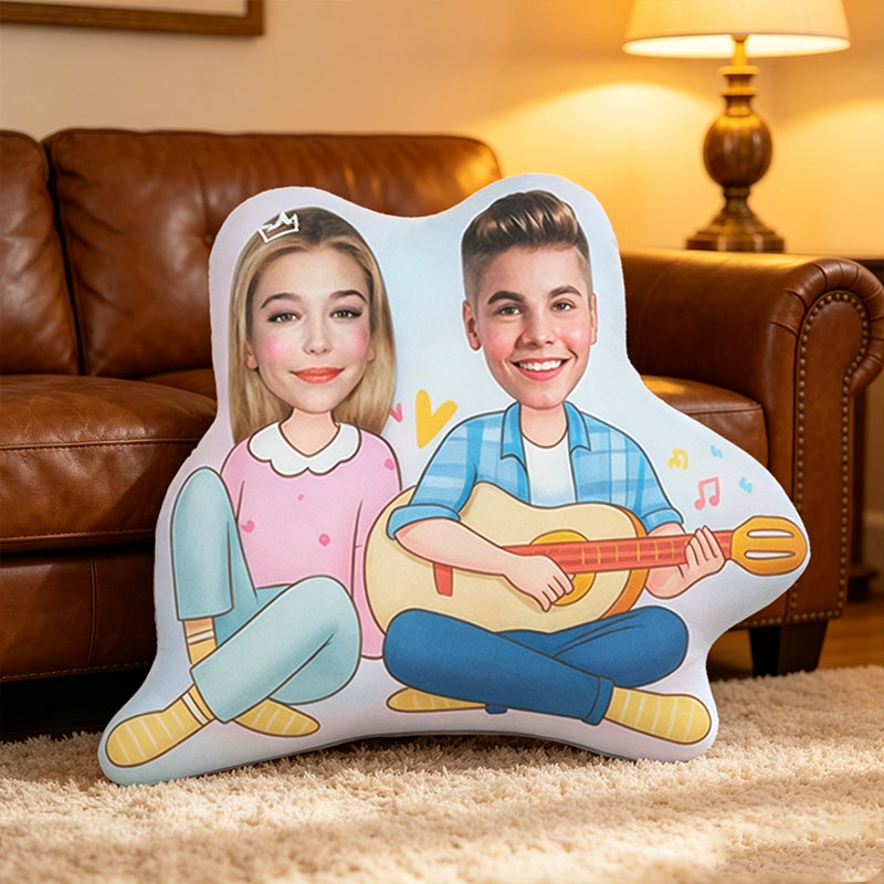 Personalized Custom Face Pillow, Funny Couple Gift, Anniversary Photo Plush Cushion, Unique Romantic Keepsake Present