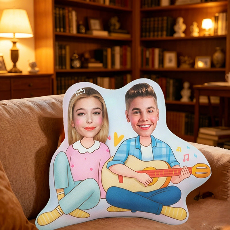 Personalized Custom Face Pillow, Funny Couple Gift, Anniversary Photo Plush Cushion, Unique Romantic Keepsake Present