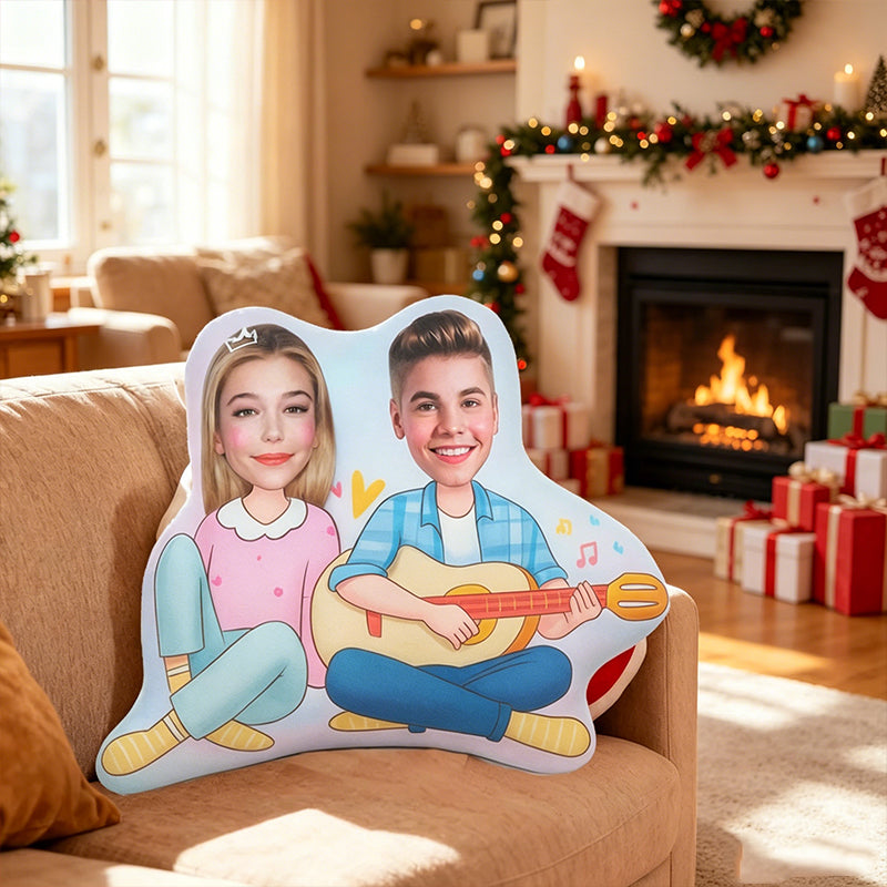 Personalized Custom Face Pillow, Funny Couple Gift, Anniversary Photo Plush Cushion, Unique Romantic Keepsake Present