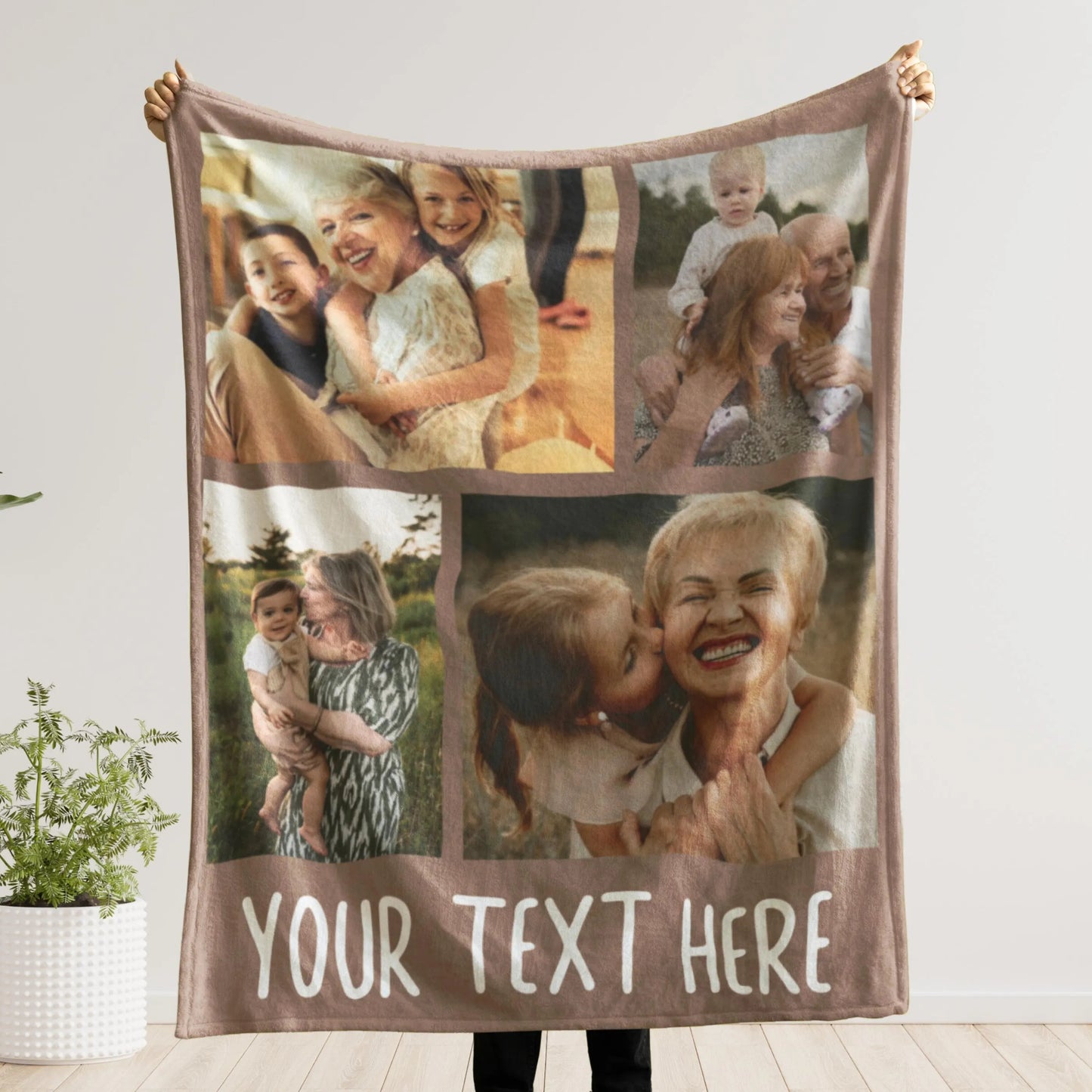 Custom Photo Blanket Grandma with Text