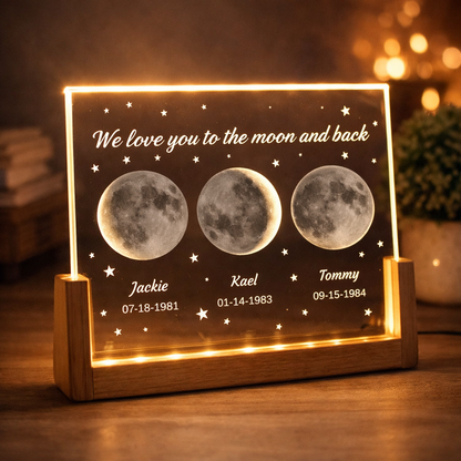 Personalized We Love You To The Moon And Back Custom Moon Phase Photo Lamp Unique Birthday Keepsake For Mom Grandma Mother's Day Gift Ideas