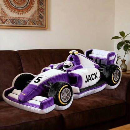 Personalized Race Car Pillow Custom Name & Number Racing Cushion 3D Printed Gift for Car Fans