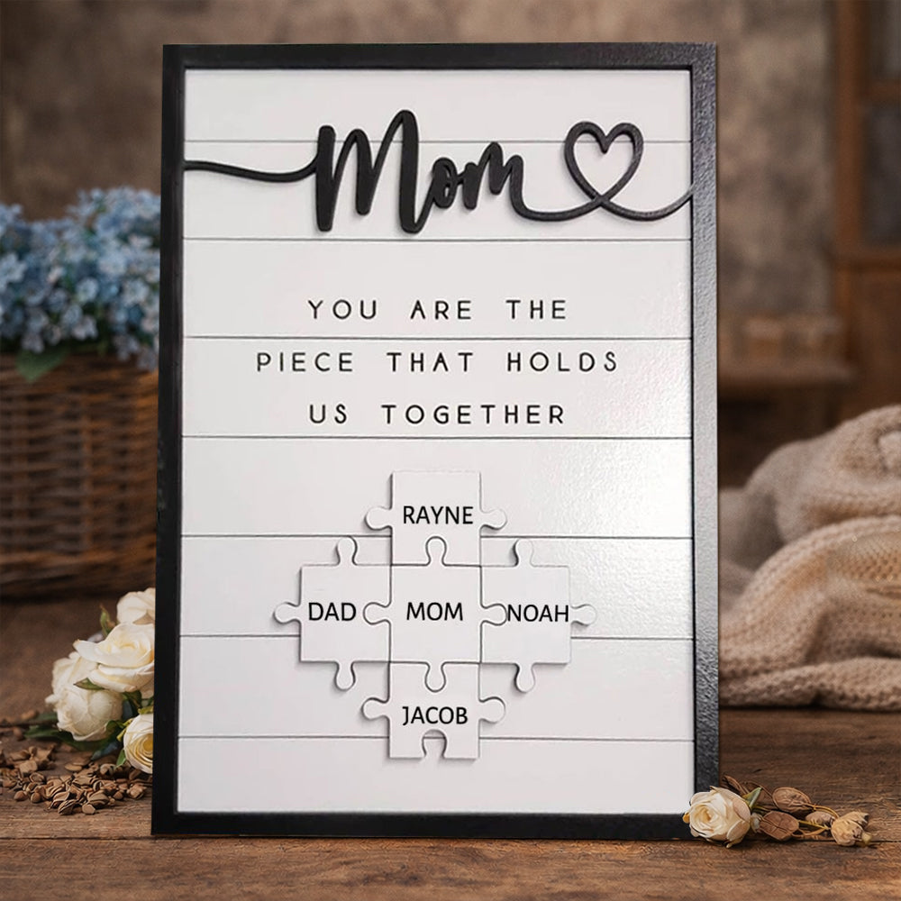 Custom Mom Puzzle Sign with Kids Names New Mom Gift Mother's Day Gift Ideas