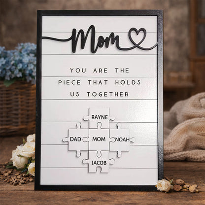 Custom Mom Puzzle Sign with Kids Names New Mom Gift Mother's Day Gift Ideas