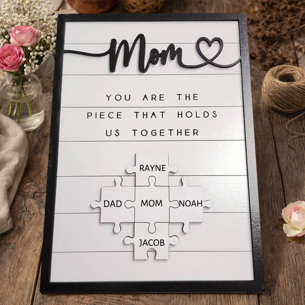 Custom Mom Puzzle Sign with Kids Names New Mom Gift Mother's Day Gift Ideas