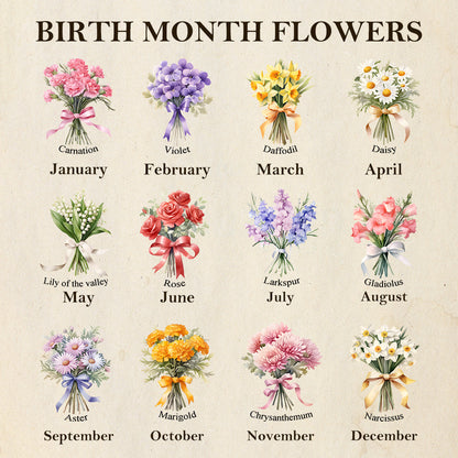 Custom Mom's Garden Birth Flower Night Light Shadow Box Frame with Kids Names Keepsake Gift for Mom Grandma Mother's Day Gifts