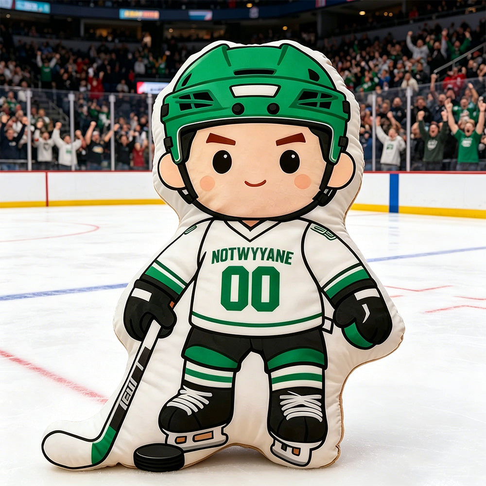 Personalized Hockey Player Pillow with Custom Jersey Number – Unique Gift for Players and Enthusiasts