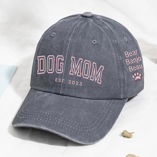 Personalized Dog Mom Embroidered Baseball Cap Custom Mom Hat for Dog Lovers Mother’s Day Gift Ideas