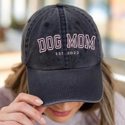 Personalized Dog Mom Embroidered Baseball Cap Custom Mom Hat for Dog Lovers Mother’s Day Gift Ideas