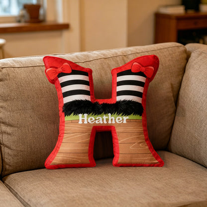 Personalized Cartoon Movie Adventure Alphabet Pillow with Custom Initial, Kids Gift, Christmas Birthday Plush Cushion