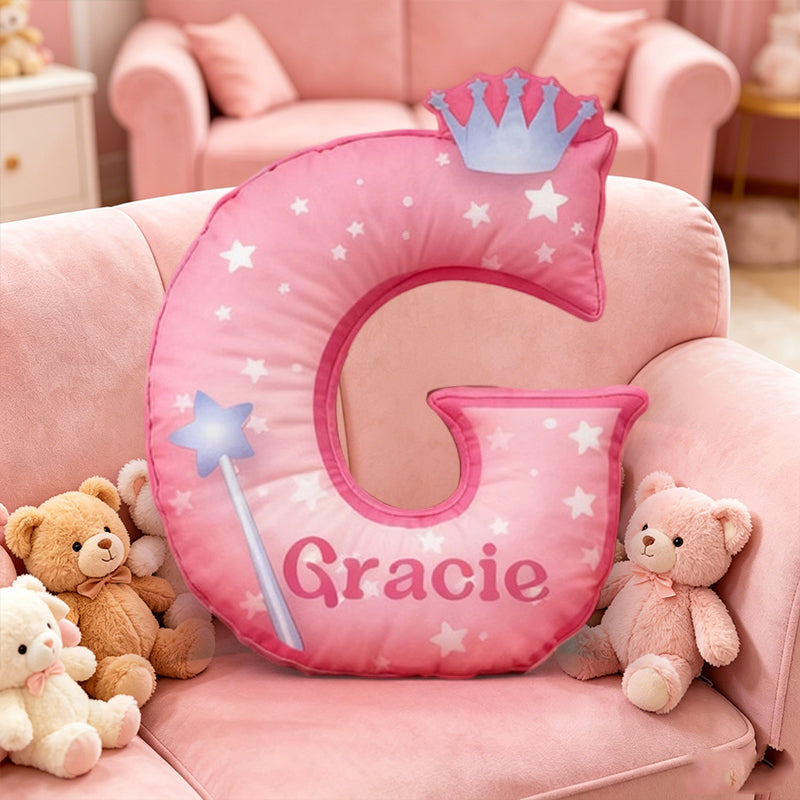 Personalized Cartoon Movie Adventure Alphabet Pillow with Custom Initial, Kids Gift, Christmas Birthday Plush Cushion