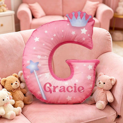 Personalized Cartoon Movie Adventure Alphabet Pillow with Custom Initial, Kids Gift, Christmas Birthday Plush Cushion