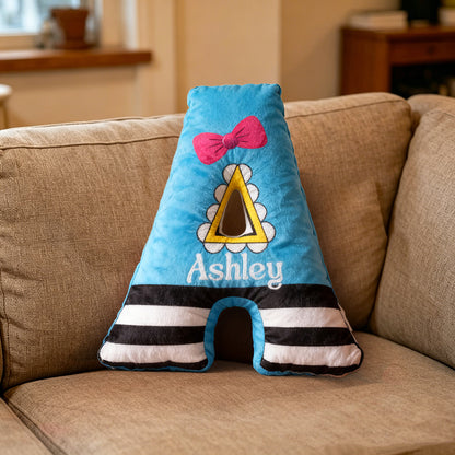 Personalized Vintage Cartoon Movie Dreamland Alphabet Pillow with Custom Initial, Kids Christmas Birthday Gift Cushion