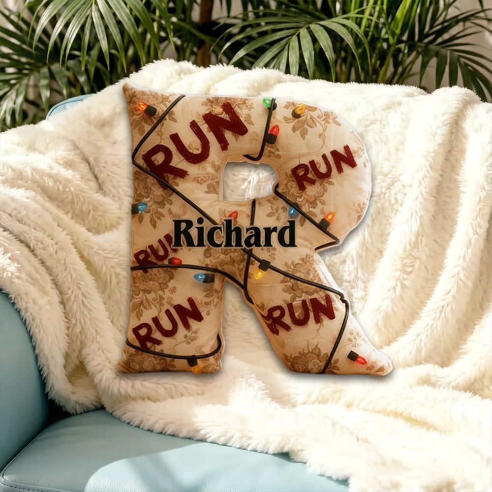 Personalized Horror Movie Alphabet Pillow with Custom Initial, Kids & TV Show Lovers Christmas Birthday Gift Cushion