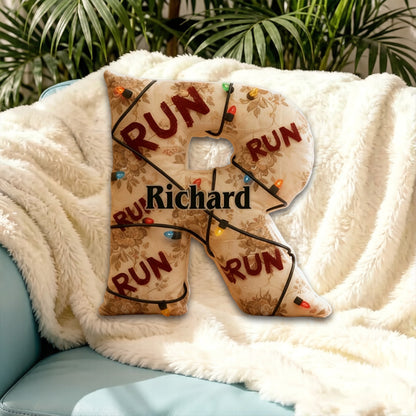 Personalized Horror Movie Alphabet Pillow with Custom Initial, Kids & TV Show Lovers Christmas Birthday Gift Cushion