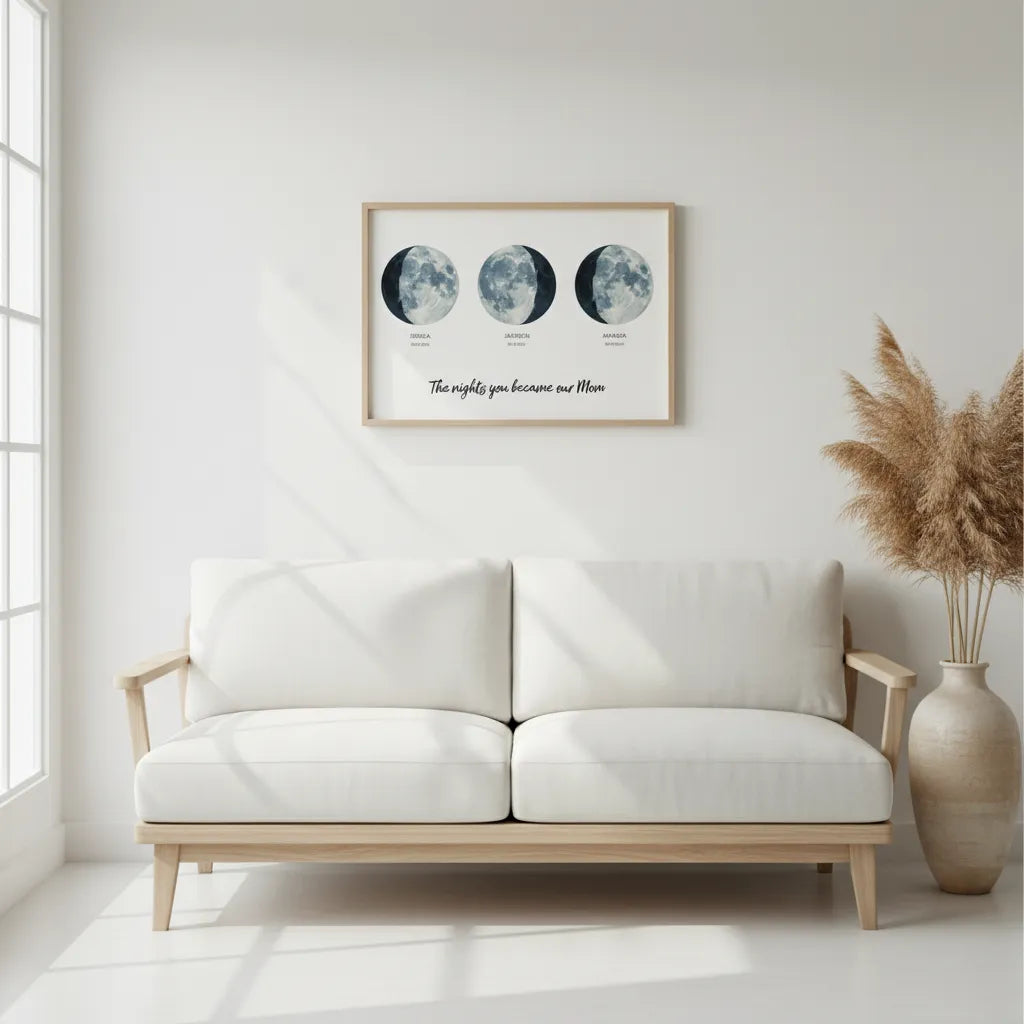 Personalized Moon Phase Print Frame Mother's Day Gift