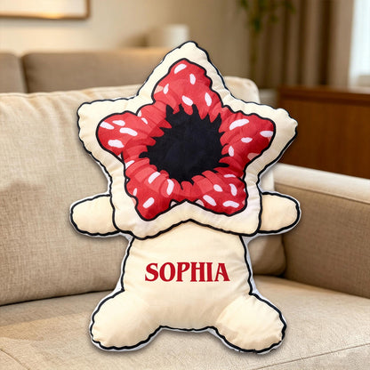 Personalized Vintage Monster Movie Shaped Pillow with Custom Name, Kids Christmas Birthday Gift Plush Cushion
