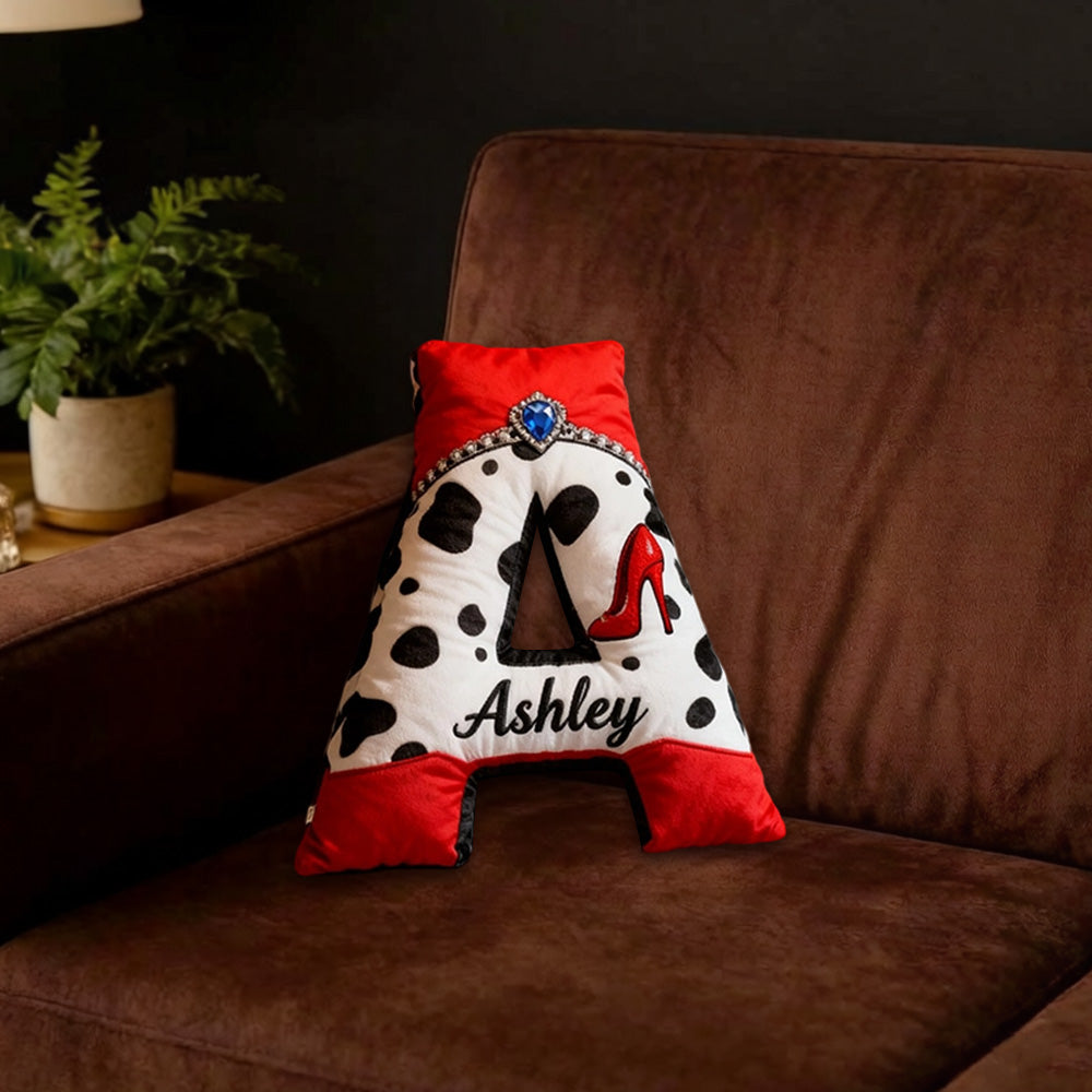 Personalized Vintage Cartoon Movie Alphabet Pillow with Custom Initial, Kids Christmas Birthday Gift Cushion