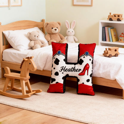 Personalized Vintage Cartoon Movie Alphabet Pillow with Custom Initial, Kids Christmas Birthday Gift Cushion