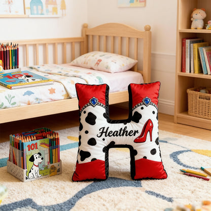 Personalized Vintage Cartoon Movie Alphabet Pillow with Custom Initial, Kids Christmas Birthday Gift Cushion