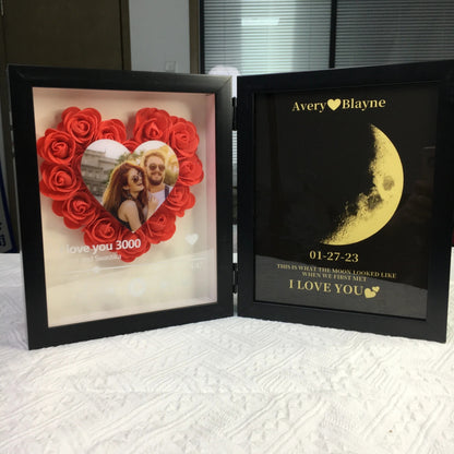 To the Moon & Back | Personalized Eternal Rose Shadow Box